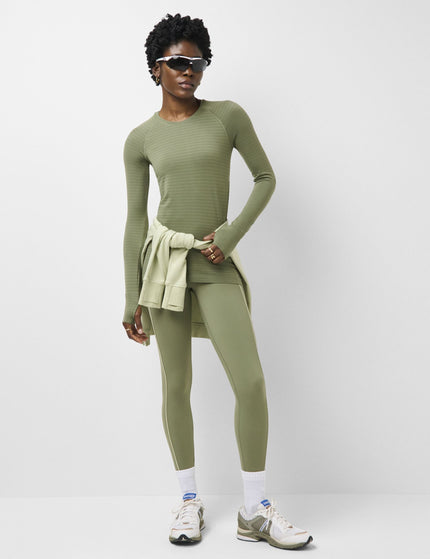 Sweaty Betty Athlete Textured Stripe Long Sleeve Top - Bracken Greenimages5- The Sports Edit