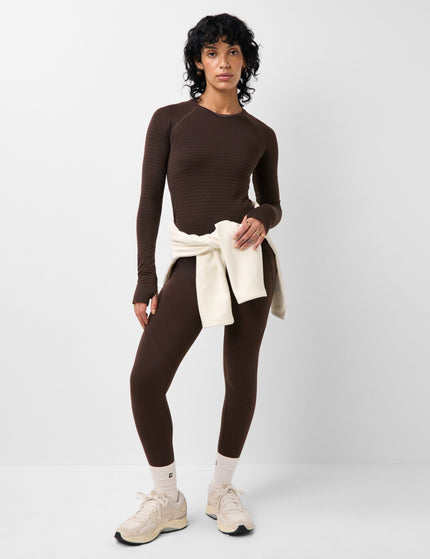 Sweaty Betty Athlete Textured Stripe Long Sleeve Top - Espresso Brownimages6- The Sports Edit