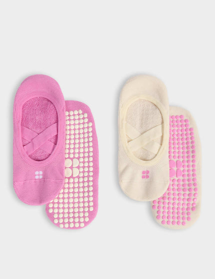 Sweaty Betty Ballet Gripper Socks 2 Pack - Guava Pink/Coconut Creamimages1- The Sports Edit