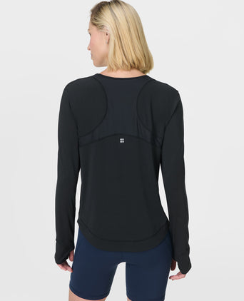 Breathe Easy Mesh Long Sleeve Top - Black