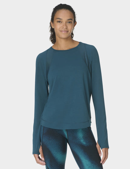 Sweaty Betty Breathe Easy Mesh Long Sleeve Top - Deep Greenimages1- The Sports Edit