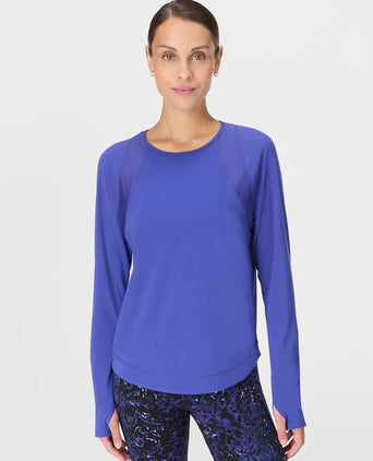 Breathe Easy Mesh Long Sleeve Top - Rich Blue
