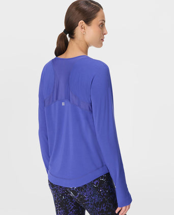 Breathe Easy Mesh Long Sleeve Top - Rich Blue