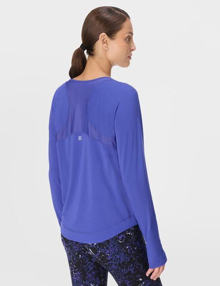 Sweaty Betty Breathe Easy Mesh Long Sleeve Top - Rich Blueimages2- The Sports Edit