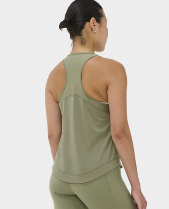 Breathe Easy Mesh Run Vest Top - Bracken Green