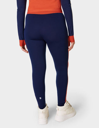Colour Block Merino Base Layer Legging - Navy