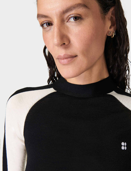 Sweaty Betty Colour Block Merino Base Layer Top - Blackimages3- The Sports Edit