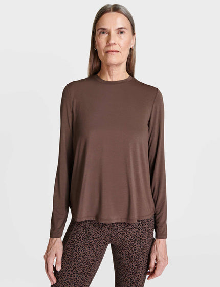 Sweaty Betty Drape Back Long Sleeve Top - Walnut Brownimages1- The Sports Edit