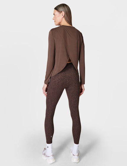 Sweaty Betty Drape Back Long Sleeve Top - Walnut Brownimages5- The Sports Edit