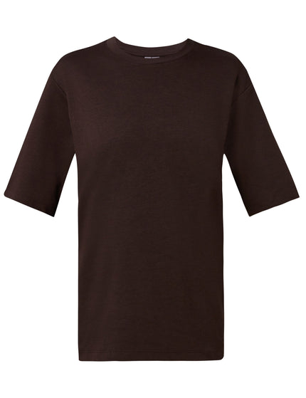 Sweaty Betty Elevated Cotton Longline T-Shirt - Espresso Brownimages6- The Sports Edit