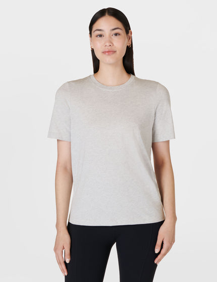 Sweaty Betty Essential Crew Neck T-Shirt - Light Grey Marlimages1- The Sports Edit