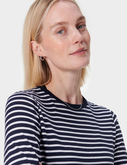 Sweaty Betty Essential Long Sleeve T-Shirt - Navy Blue White Stripeimages3- The Sports Edit