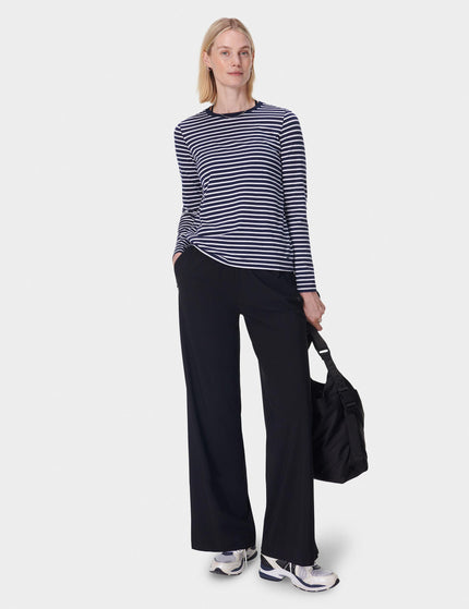 Sweaty Betty Essential Long Sleeve T-Shirt - Navy Blue White Stripeimages5- The Sports Edit