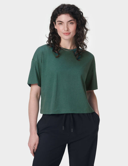 Sweaty Betty Essential Short Sleeve Crop T-Shirt - Glade Greenimages1- The Sports Edit