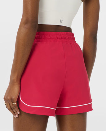 Explorer Track Piped Shorts - Crimson Red