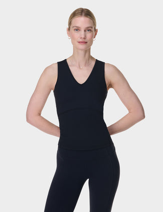 Gaia V-Neck Tank - Black