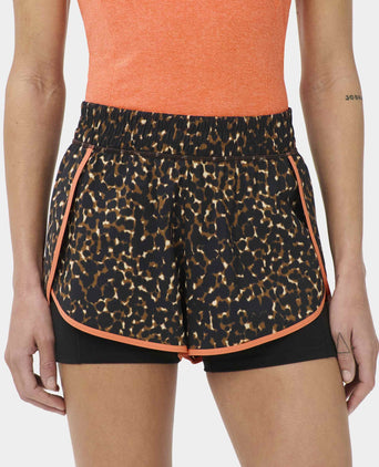 Get Set 2-in-1 Multi-Train Shorts - Brown Offbeat Animal Print