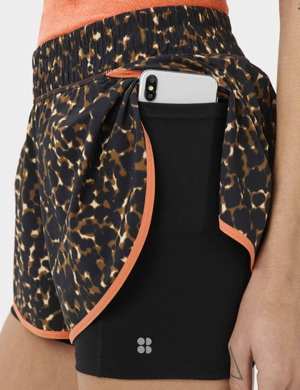 Sweaty Betty Get Set 2-in-1 Multi-Train Shorts - Brown Offbeat Animal Printimages3- The Sports Edit