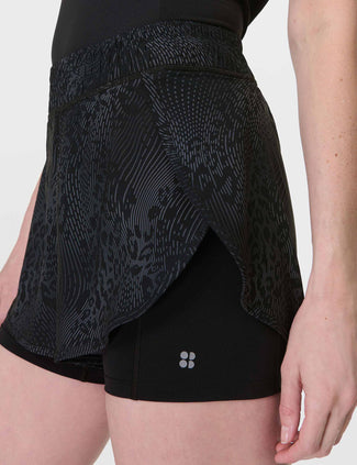 Get Set 2-in-1 Multi-Train Shorts - Grey Hybrid Leopard Print