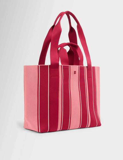 Sweaty Betty Knitted Stripe Bag - Melrose Pink/Crimson Red Stripeimages3- The Sports Edit