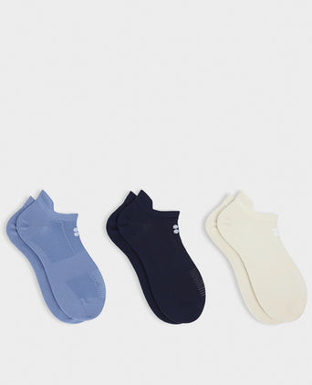 Lightweight Trainer Socks 3 Pack - Faded Blue/French Navy/Cream