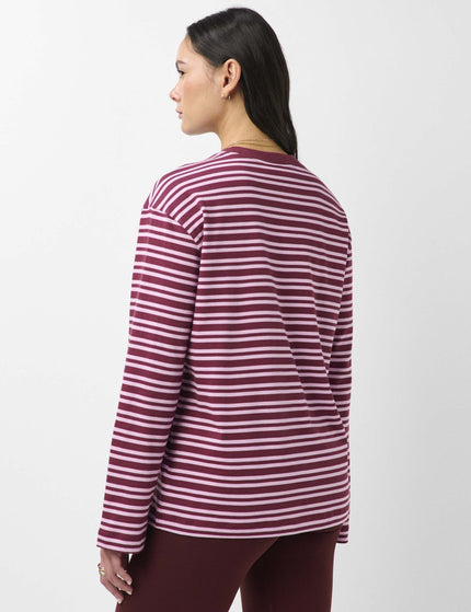 Sweaty Betty Long Sleeved T-Shirt - Malbec Red Stripeimages2- The Sports Edit