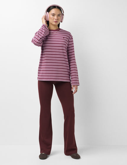 Sweaty Betty Long Sleeved T-Shirt - Malbec Red Stripeimages4- The Sports Edit