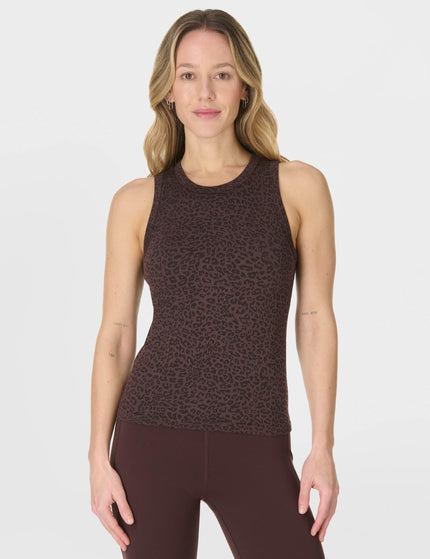 Sweaty Betty Mindful Flex Rib Vest - Brown Leo Skin Jacquardimages1- The Sports Edit