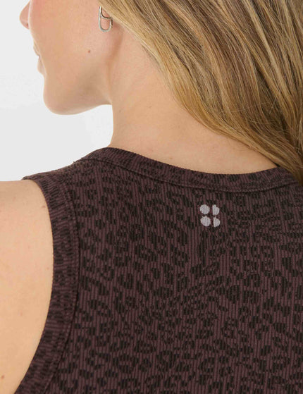 Sweaty Betty Mindful Flex Rib Vest - Brown Leo Skin Jacquardimages4- The Sports Edit