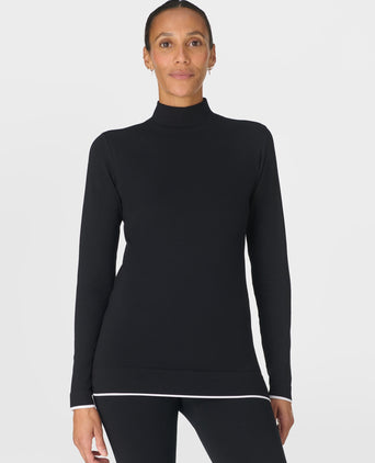 Modal High Neck Base Layer Top - Black