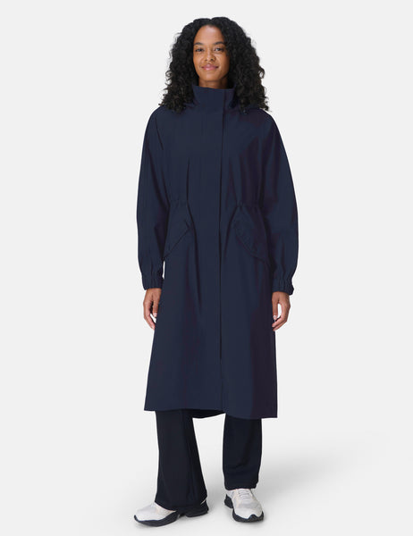 Sweaty Betty | Motion Technical Long Parka - Navy | The Sports Edit