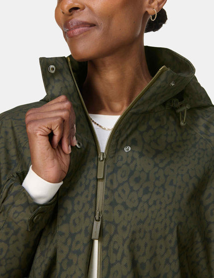 Sweaty Betty Motion Technical Longline Parka - Large Green Leopard Printimages3- The Sports Edit