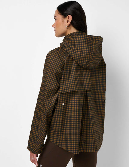 Sweaty Betty Motion Waterproof Cropped Parka - Brown Mini Check Printimages2- The Sports Edit