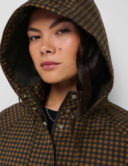 Sweaty Betty Motion Waterproof Cropped Parka - Brown Mini Check Printimages3- The Sports Edit