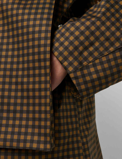 Sweaty Betty Motion Waterproof Cropped Parka - Brown Mini Check Printimages5- The Sports Edit