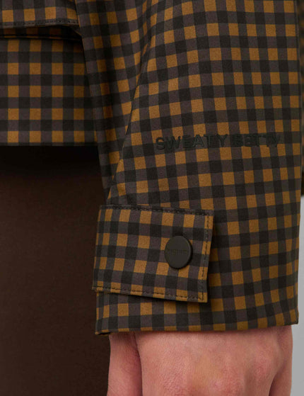 Sweaty Betty Motion Waterproof Cropped Parka - Brown Mini Check Printimages6- The Sports Edit