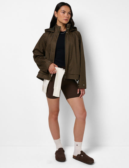 Sweaty Betty Motion Waterproof Cropped Parka - Brown Mini Check Printimages7- The Sports Edit