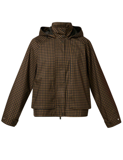 Sweaty Betty Motion Waterproof Cropped Parka - Brown Mini Check Printimages8- The Sports Edit