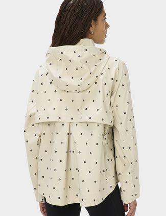Motion Waterproof Cropped Parka - Cream SB Polka Print