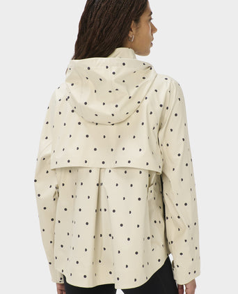 Motion Waterproof Cropped Parka - Cream SB Polka Print