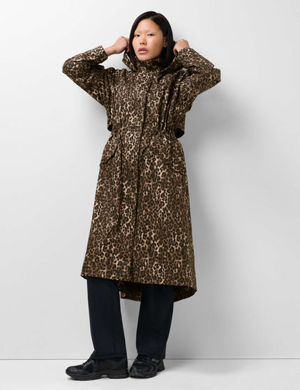 Sweaty Betty Motion Waterproof Longline Parka - Brown Ink Leopard Printimages1- The Sports Edit