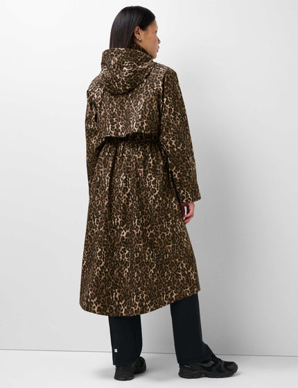 Sweaty Betty Motion Waterproof Longline Parka - Brown Ink Leopard Printimages2- The Sports Edit