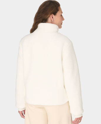Navigate Sherpa Zip Up Jacket - Studio White