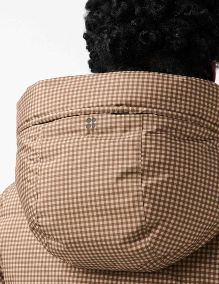 Sweaty Betty Nimbus Cinched Puffer - Beige Micro Check Printimages4- The Sports Edit