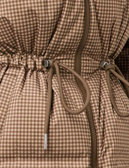 Sweaty Betty Nimbus Cinched Puffer - Beige Micro Check Printimages6- The Sports Edit