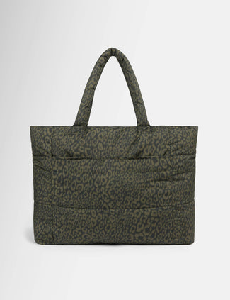 Nimbus Cloud Tote Bag - Large Green Leopard Print