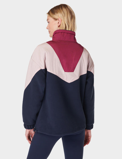 Sweaty Betty Orbit Fleece Half Zip - Navy Blue Colour Blockimages2- The Sports Edit