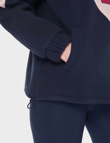 Sweaty Betty Orbit Fleece Half Zip - Navy Blue Colour Blockimages4- The Sports Edit