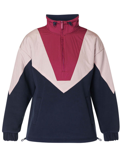 Sweaty Betty Orbit Fleece Half Zip - Navy Blue Colour Blockimages8- The Sports Edit