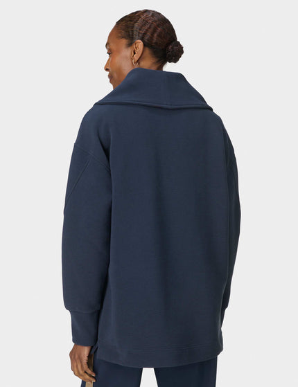 Sweaty Betty Peaceful Rib Half Zip Sweatshirt - Navy Blueimages2- The Sports Edit
